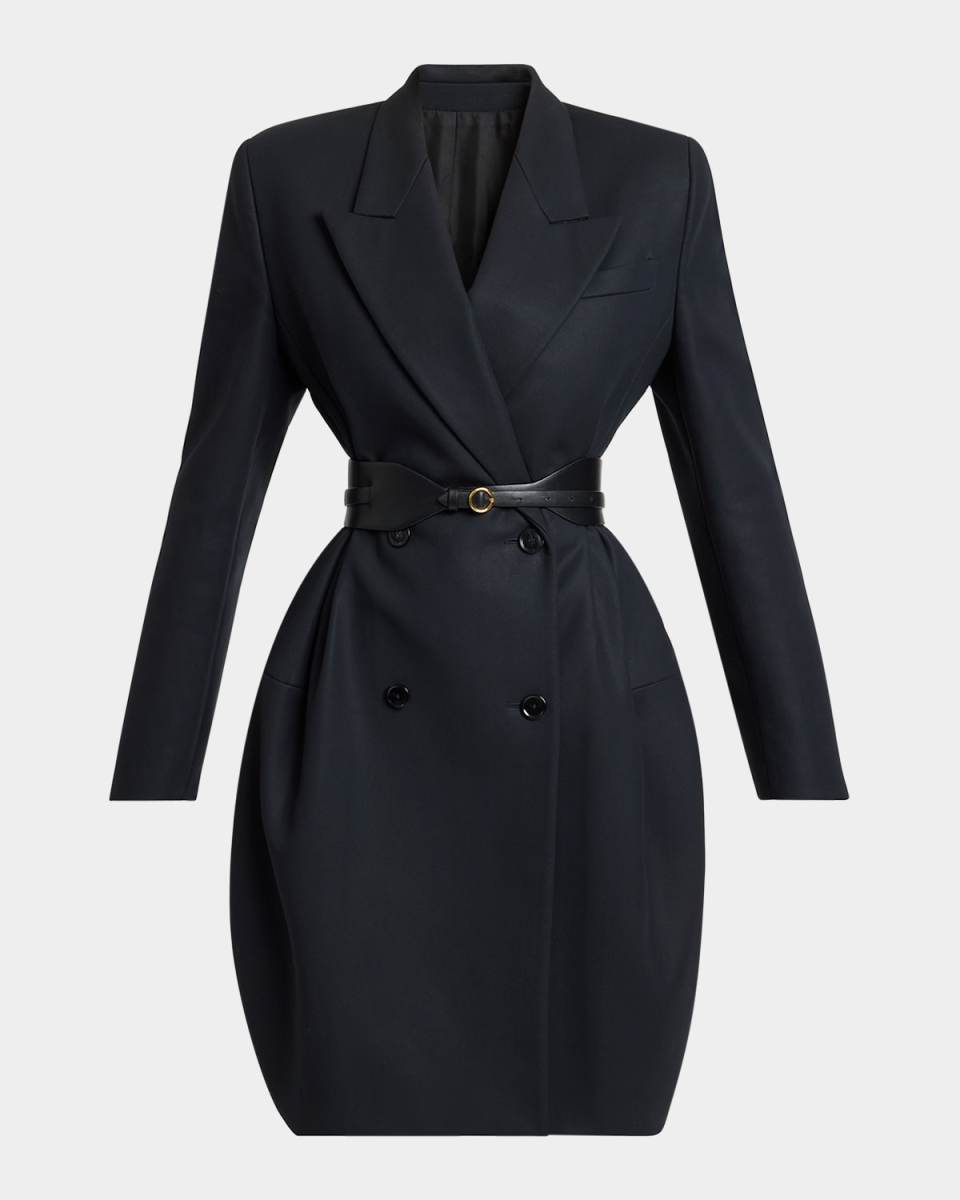 Double-Breasted Tailored Cropped Coat